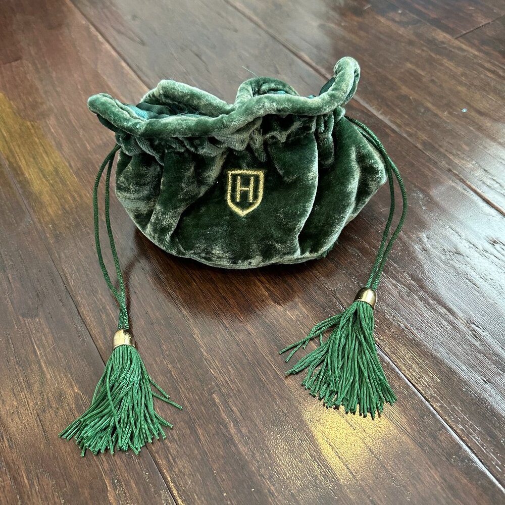 PB Teen Harry Potter Slytherin Cinch Jewelry Bag with Embroidered "H"